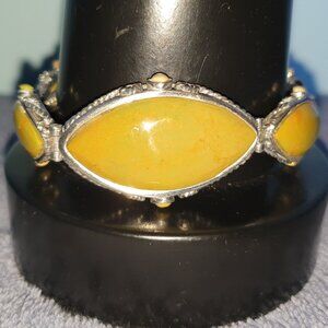 Bold Vintage Southwestern Hand Crafted Green Gaspeite 925 Silver BARSE Bracelet